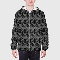 Куртка с капюшоном мужская Современный Art Deko черно-белый, цвет: 3D-белый — фото 2