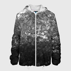 Куртка с капюшоном мужская Текстура камня черно-белый узор, цвет: 3D-белый