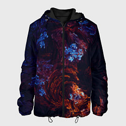 Куртка с капюшоном мужская Синие и Красные Коралловые Рифы, цвет: 3D-черный