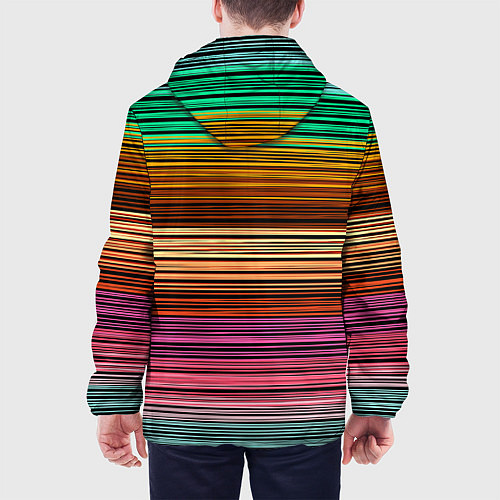 Мужская куртка Multicolored thin stripes Разноцветные полосы / 3D-Белый – фото 4