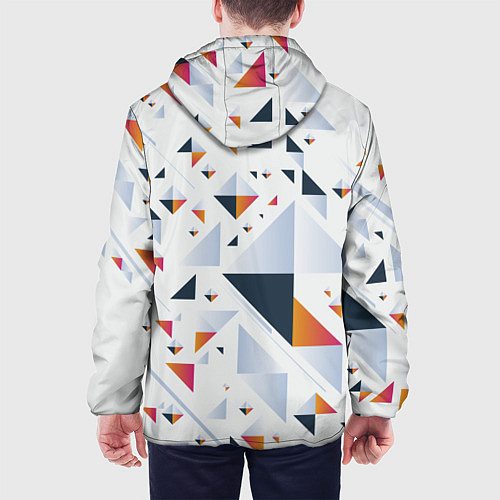 Мужская куртка Абстрактные Треугольные Формы / 3D-Белый – фото 4