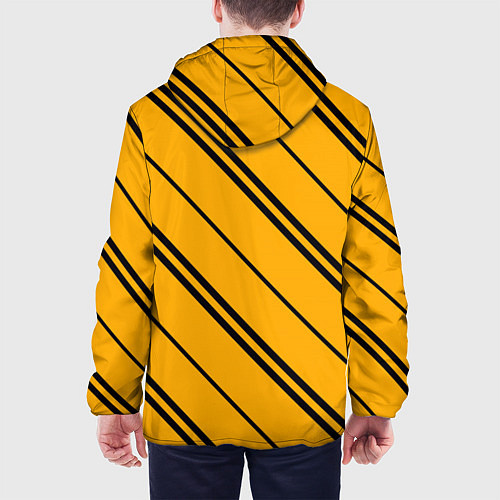 Мужская куртка Полосы желтые черные / 3D-Черный – фото 4