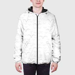 Куртка с капюшоном мужская Белые чайкив полете, цвет: 3D-черный — фото 2