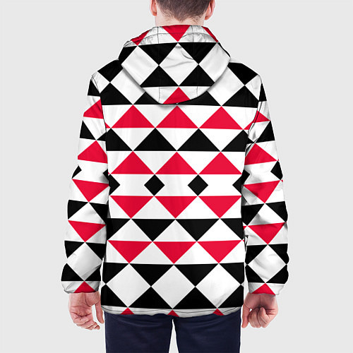 Мужская куртка Geometric shapes triangles / 3D-Белый – фото 4
