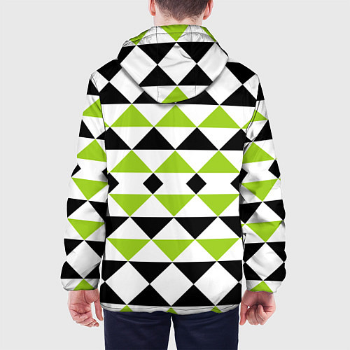 Мужская куртка Geometric shapes triangles треугольники / 3D-Белый – фото 4