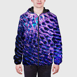 Куртка с капюшоном мужская Световая живопись - абстракция, цвет: 3D-черный — фото 2