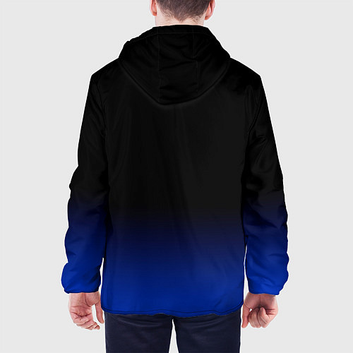 Мужская куртка Черный с синим градиент / 3D-Белый – фото 4