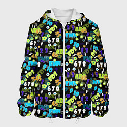 Куртка с капюшоном мужская Multicolored alphabet and numbers, цвет: 3D-белый