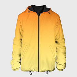 Куртка с капюшоном мужская Оранжевый, желтый градиент, цвет: 3D-черный