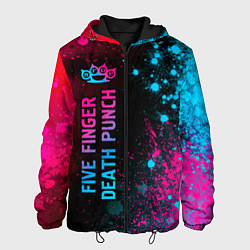 Куртка с капюшоном мужская Five Finger Death Punch Neon Gradient, цвет: 3D-черный