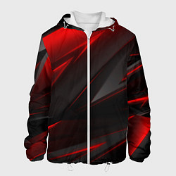 Куртка с капюшоном мужская Red and Black Geometry, цвет: 3D-белый