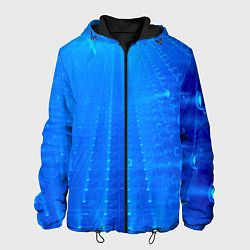 Куртка с капюшоном мужская Неоновый фонари и лучи - Синий, цвет: 3D-черный