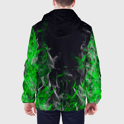 Мужская куртка Pubg - зелёное пламя / 3D-Белый – фото 4