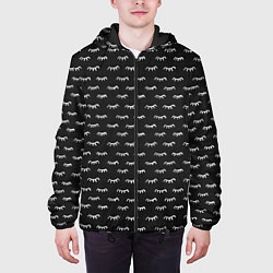 Куртка с капюшоном мужская Карбон с глазиками, цвет: 3D-черный — фото 2