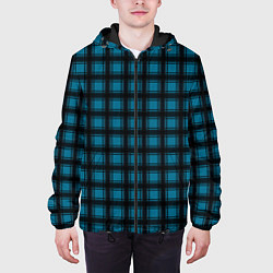 Куртка с капюшоном мужская Black and blue plaid, цвет: 3D-черный — фото 2