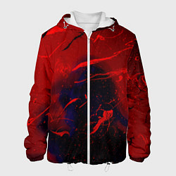 Куртка с капюшоном мужская Абстрактная краски и фигура - Красный, цвет: 3D-белый