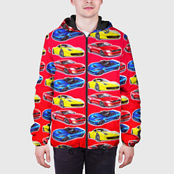 Куртка с капюшоном мужская Спортивные машины, цвет: 3D-черный — фото 2
