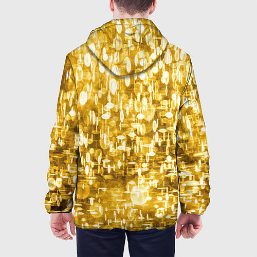 Мужская куртка Абстрактное множество золотых огней - Яркожёлтый / 3D-Белый – фото 4