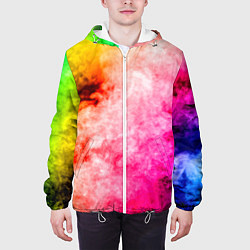 Куртка с капюшоном мужская Взрыв Красок I Дым, цвет: 3D-белый — фото 2