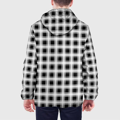 Мужская куртка Black and white tartan check / 3D-Черный – фото 4