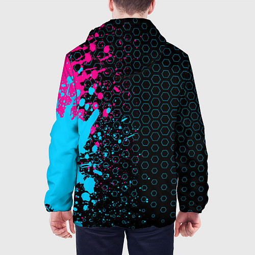Мужская куртка Nissan - neon gradient / 3D-Черный – фото 4