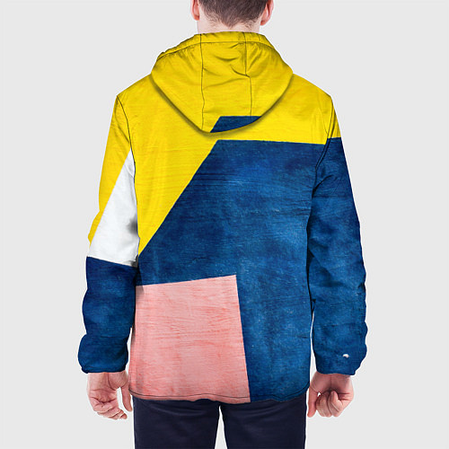 Мужская куртка Абстрактный набор геометрических фигур - Жёлтый / 3D-Белый – фото 4