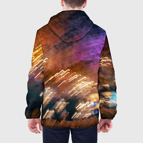 Мужская куртка Неоновые огни и краска во тьме - Оранжевый / 3D-Белый – фото 4