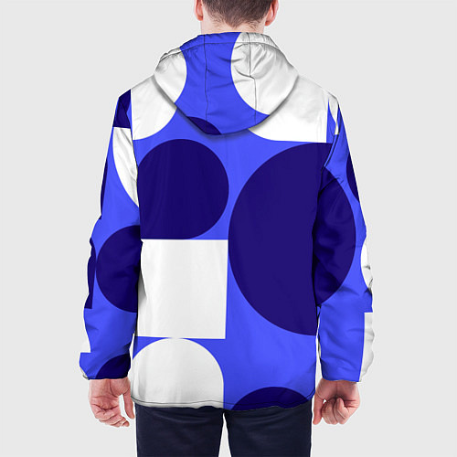 Мужская куртка Абстрактный набор геометрических фигур - Синий фон / 3D-Белый – фото 4