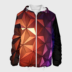 Куртка с капюшоном мужская Абстрактная металлическая поверхность планеты, цвет: 3D-белый