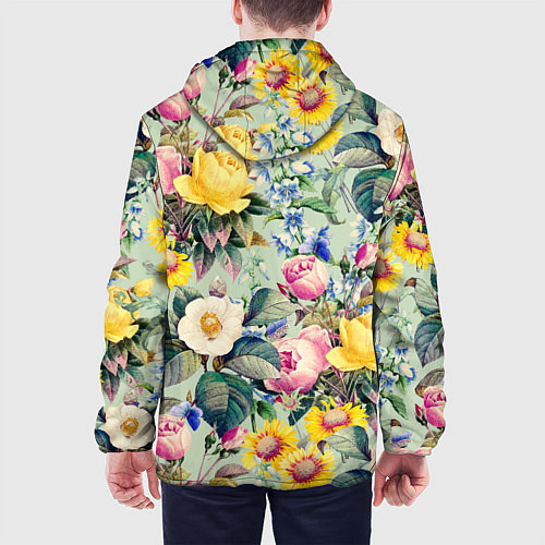 Мужская куртка Солнечные Цветы / 3D-Белый – фото 4