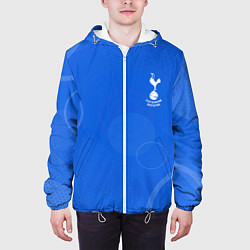 Куртка с капюшоном мужская Tottenham hotspur Голубая абстракция, цвет: 3D-белый — фото 2