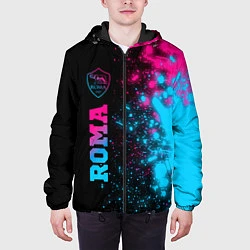 Куртка с капюшоном мужская Roma - neon gradient: по-вертикали, цвет: 3D-черный — фото 2