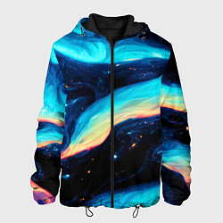 Куртка с капюшоном мужская Космические просторы - Абстракция, цвет: 3D-черный