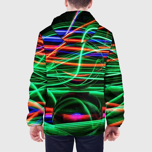 Мужская куртка Абстрактное множество цветных линий / 3D-Белый – фото 4