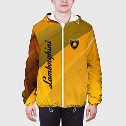 Куртка с капюшоном мужская Lamborghini - абстракция, цвет: 3D-белый — фото 2
