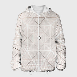 Куртка с капюшоном мужская Абстрактные геометрические линии и точки, цвет: 3D-белый