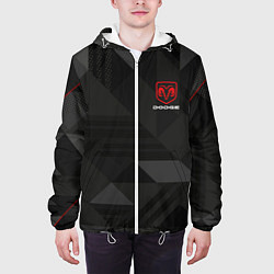 Куртка с капюшоном мужская Dodge - абстракция, цвет: 3D-белый — фото 2