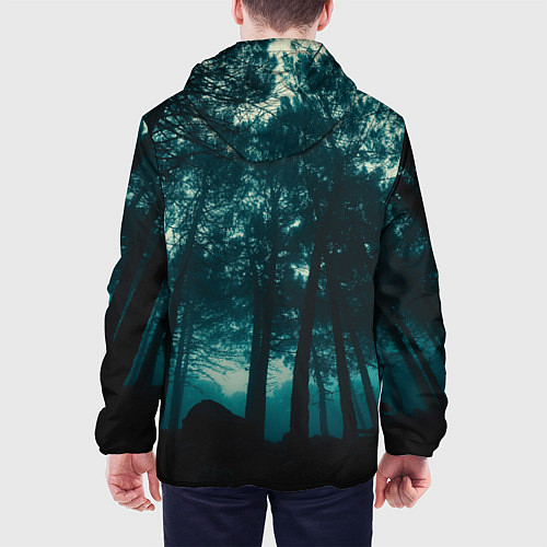Мужская куртка Тёмный лес на закате / 3D-Белый – фото 4