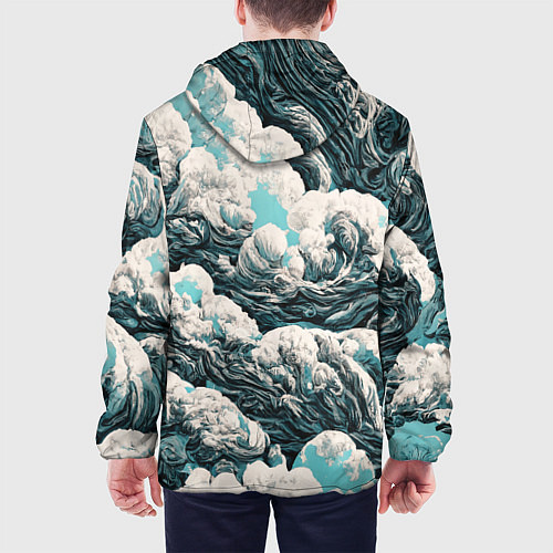 Мужская куртка Облачные узоры / 3D-Черный – фото 4