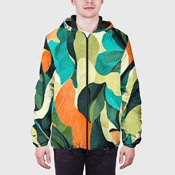 Куртка с капюшоном мужская Multicoloured camouflage, цвет: 3D-черный — фото 2