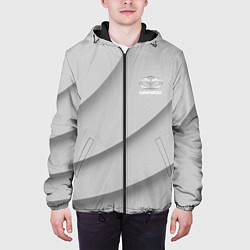 Куртка с капюшоном мужская Daewoo - серая абстракция, цвет: 3D-черный — фото 2