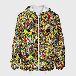 Куртка с капюшоном мужская Симпсоны все Герои, цвет: 3D-белый