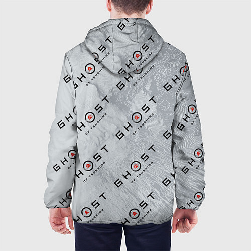 Мужская куртка Призрак Цусимы узор / 3D-Белый – фото 4