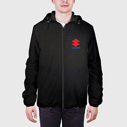 Куртка с капюшоном мужская Suzuki - карбон, цвет: 3D-черный — фото 2