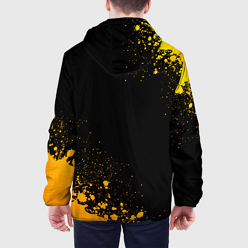 Мужская куртка Chelsea - gold gradient: символ и надпись вертикал / 3D-Черный – фото 4