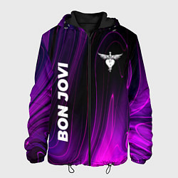 Куртка с капюшоном мужская Bon Jovi violet plasma, цвет: 3D-черный