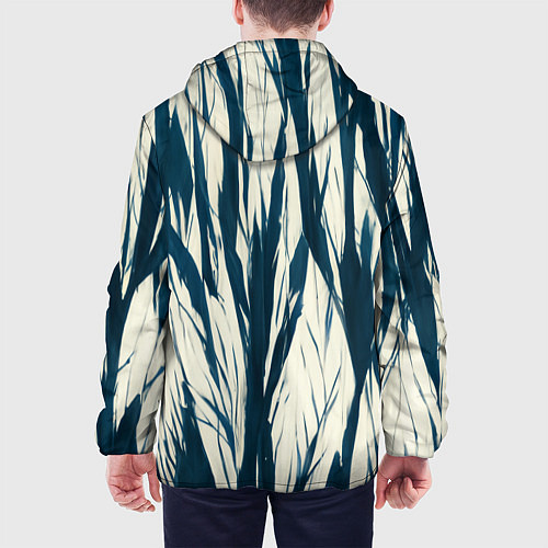 Мужская куртка Синие рваные полосы / 3D-Белый – фото 4