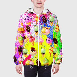 Куртка с капюшоном мужская Вкусные Мороженки, цвет: 3D-белый — фото 2
