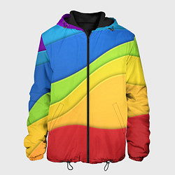 Куртка с капюшоном мужская Семь цветов радуги, цвет: 3D-черный