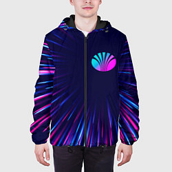 Куртка с капюшоном мужская Daewoo neon speed lines, цвет: 3D-черный — фото 2